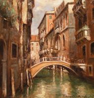 Wenecja , Venice, olej , oil, 35x33cm